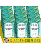 Biodegradable Alcohol-Free Flushable Wet Wipes for Travel | Soothing Aloe & Calendula | 180 Wipes | Made in USA - Buy Online on GoSupps.com