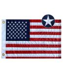 Mosprovie US Boat Flag 12x18 - Embroidered Stars American Marine Flag - Durable Polyester with Sewn Stripes and Brass Grommets - Buy Online on GoSupps.com