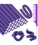 30-Piece Flexible Curling Rods Twist Foam Hair Rollers Set with Steel Rat Tail Comb - Purple (9.45 x 0.55 Inch) - Buy Online on GoSupps.com