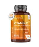 Vitamin C 1000mg 180 High Strength Vitamin C Tablets with Rosehip & Bioflavonoids Vegan Vitamin C Supplement (As Ascorbic Acid) for Immune System Energy Tablets for Men & Women - Buy Online on GoSupps.com