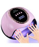 168W UV LED Nail Lamp - Fast Curing Gel Polish Dryer with 60 Beads, 4 Timer Settings, Professional Nail Light for Salon Quality Results - Pink - Buy Online on GoSupps.com
