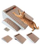 PrimePets 2-in-1 Cat Scratcher Cardboard with Ball | Removable Cat Scratching Pad | Corrugated Scratch Lounge Sofa Refill | Catnip Included - Buy Online on GoSupps.com