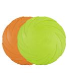 Vivifying Frisbee Dog - 2 Pack 18cm Natural Rubber Dog Frisbees for Land & Water (Green & Orange) - Durable & Fun! - Buy Online on GoSupps.com
