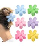 6-Piece Flower Hair Clips Set - Large Slipproof Claw Clips for Women | Matt Finish Assorted Colors - Buy Online on GoSupps.com