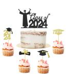 2024 Graduation Cupcake Toppers Gold and Black Glitter Class of 2024 Cake Toppers 2024 Grad Cap Cake Decorations for 2024 Graduation Theme Party Supplies A6-SLBYCP - Buy Online on GoSupps.com
