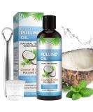 SHIFAKOU Coconut Oil Pulling Mouthwash - Natural Teeth Whitening & Gum Health (8 Fl.Oz) with Tongue Scraper | Alcohol-Free Fresh Breath Solution - Buy Online on GoSupps.com