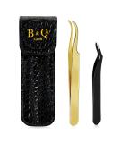 Eyelash Applicator - Rust-Free Eyelash Tweezers for Easy Application | Golden Eyelash Pliers with Brush - 1 PC for Artificial Eyelashes - Buy Online on GoSupps.com