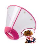 Adjustable Recovery Cat Cone Dog Collar | Clear Padded E-Collar for Cats and Puppies - Pink - M Size - Buy Online on GoSupps.com