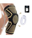 Lexniush Copper Knee Support Brace for Men & Women - Compression Sleeve for Arthritis, Joint Pain Relief & Sports Injuries - Small Size (Copper+Black) - Buy Online on GoSupps.com