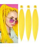 YDDM 26 Inch Pre Stretched Braiding Hair Extensions - Yellow Jumbo Braids (3 Packs) | Ideal for Braid Art & Hairstyles - Buy Online on GoSupps.com