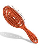 Ninabella Bio Hairbrush without Ziepen for women men & children - Discrining also for curls & long hair - Unique professional detergent brush with a spiral feather - Color orangerot - Buy Online on GoSupps.com