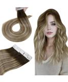 Shop Hetto Tape Extensions - Real Hair Ash Brown & Medium Blonde Balayage | Thick 30cm 40g | Best Quality Tape-In Hair Extensions - Buy Online on GoSupps.com
