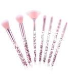 WLLHYF 7 Pack Makeup Brush Set Stylish Glitter Cosmetics Brushes Kit Professional Blending Brush with Crystal Sequins Handle for Eye Shadow Eyeliner Foundation Powder Concealer Blush Lip Women (Pink) - Buy Online on GoSupps.com