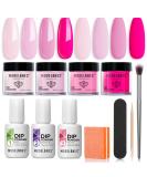 Modelones Dip Powder Nail Kit - 4 Hot Pink Colors DIY French Manicure Set Essential Liquid Base & Top Coat Perfect Gift for Mom - Buy Online on GoSupps.com