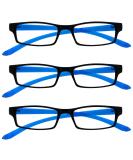 UV Reader Black Bright Blue Neck Reading Glasses - Value 3 Pack for Men & Women +2.50 - International Shipping Available - Buy Online on GoSupps.com