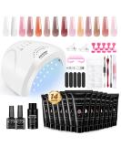 JEWHITENY 14 Colors Poly Extension Gel Nail Kit with SUN1 Lamp - All In One Poly Gel Starter Kit for Manicure Salon - Buy Online on GoSupps.com