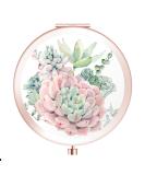 Customized Rose Gold Cactus Compact Mirror - Foldable Mini Makeup Mirror with 1x&2x Magnification for Travel Purse - Gift Idea - Buy Online on GoSupps.com
