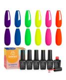 Beetles Neon Gel Nail Polish Set - 6 Colors Neon Orange, Hot Pink, Blue, Yellow, Green, Purple - Soak Off UV Gel Kit for Nails - Neon Collection - Perfect Gift - Buy Online on GoSupps.com