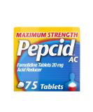 Pepcid AC Maximum Strength Heartburn Relief Tablets, Prevents & Relieves Heartburn Due to Acid Indigestion & Sour Stomach, 20mg of Famotidine to Reduce & Control Acid, Fast-Acting, 75 Ct 75 Count (Pack of 1) - Buy Online on GoSupps.com
