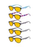 Eyekepper 5 Pack Cat Eye Blue Light Blocking Reading Glasses - Amber Tinted +0.00 - Stylish & Comfortable | Protect Your Eyes Online - Buy Online on GoSupps.com