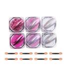 Chrome Nail Powder Set - 6 Boxes Aurora Magic Mirror Effect Dust for Holographic Nail Art in Pink - Buy Online on GoSupps.com