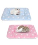 2 Pieces Small Animal Plush Bed Winter Warm Hamster Pet Plush Bed Mat Rabbit Rectangular Soft Fleece Sleep Blue Pad Pink Washable Fluffy Fleece Pet Cushion for Rabbit Bunny Hedgehog Squirr - Buy Online on GoSupps.com