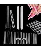 504Pcs XXL Long Clear Coffin Nail Tips for Acrylic Nails - Professional Fake Nails with 2 Nail Files - Buy Online on GoSupps.com