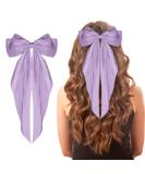 Buy Wllhyf 90s Style Hair Clips - Soft Silky Satin Big Loop French Band Hairpins for Women & Girls (Purple) | International Shipping Available - Buy Online on GoSupps.com
