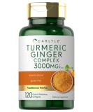 Carlyle Turmeric and Ginger Supplement 3000 mg | 120 Softgel Capsules | Turmeric Curcumin Complex | Vegetarian, Non-GMO, Gluten Free - Buy Online on GoSupps.com