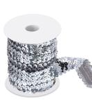 11 Yard 1 Inch Elastic Sequins Trim 3 Row Flat Glitter Sequin Trim Bling Fabric Paillette Ribbon Trim Metallic Stretch Sequin Trim Crafts Elastic Sequin Lace for Dress Embellish Headband (Silver) - Buy Online on GoSupps.com