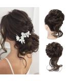 REECHO Synthetic Messy Bun Hair Piece - Dark Brown Updo Elastic Hair Accessory for Women - Buy Online on GoSupps.com