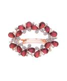 Bridal Hair Jewelry Red Rhinestone Crystal Barrette for Women - Ruihfas Hairpins - Buy Online on GoSupps.com
