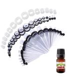 50PC BodyJ4You Ear Stretching Kit - Jojoba Oil, Wax, 14G-12MM Taper & Tunnel Plug Set - Buy Online on GoSupps.com