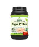 Herbal Secrets Vegan Protein - 28g Protein 23 Servings 6.2g BCAA Strawberry Banana Made in USA - 2 lb - Buy Online on GoSupps.com