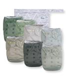 Nora's Nursery Reusable Nappies 7 Pack with Bamboo Inserts, Wet Bag - Washable, Adjustable Pocket Cloth Nappies for Newborns and Toddlers - Morning Dew 7 Count - Buy Online on GoSupps.com