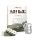 Zomchi Double Edge Razor Blades 2.0 - 100 Count Platinum Stainless Steel Safety Razor Blades for Men & Women - Compatible with All Standard Razors - Buy Online on GoSupps.com