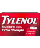 Tylenol Extra Strength Caplets with 500 mg Acetaminophen Pain Reliever Fever Reducer - 225 Count - Buy Online on GoSupps.com
