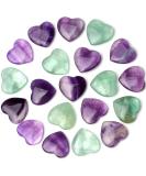 XIANNVXI 15 Pcs Fluorite Crystal Heart Stones Set for Reiki Healing - Green Fluorite - Buy Online on GoSupps.com