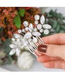 Unicra Bridal Wedding Hair Comb Crystal Hair Accessories Bridal Hairpieces for Women and Girls (Silver) - Buy Online on GoSupps.com