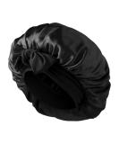 Abeillo Silk Sleep Bonnet for Women - Adjustable Satin Night Cap with Soft Elastic Band - Black - Buy Online on GoSupps.com