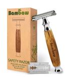 Bambaw Classic Silver Safety Razor | Bamboo Double Edge Shaving Razor for Men and Women | Reusable Single Blade Razor - Buy Online on GoSupps.com