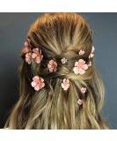 Xerling Pink Wedding Hair Pins Pack of 5 for Women and Girls - Bridal Hair Clips Flower Jewelry - Buy Online on GoSupps.com