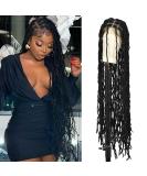 Olymei 40 Inches Double Lace Front Knotless Locs Braided Wig for Black Women - Black Synthetic Lace Frontal Braid Wig with Baby Hair - Buy Online on GoSupps.com