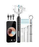 Premium Ear Wax Removal Tool Camera - 1296P HD Ear Cleaner with 12 Ear Picks & 6 LED Lights - Jet Black - Buy Online on GoSupps.com