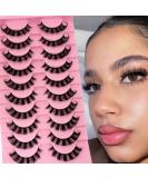 10 pairs 3D artificial eyelashes Russian false eyelashes natural look curly cat eye lashes d curl false eyelashes with natural wispy volume cat eye eyelashes (N28) D-curl-n28 - Buy Online on GoSupps.com