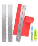 3 Pcs Metal Paper Tearing Ruler Set | Stainless Steel Deckle Edge Craft Ruler with Water Pen | Scrapbook & School Measuring Tool - Buy Online on GoSupps.com