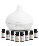 Asakuki Aroma Diffuser & 300ml Ultrasonic Humidifier with Essential Oils Set - 14-Color LED 23dB Ultra-Quiet for Yoga Spa & Home - Buy Online on GoSupps.com
