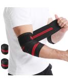 Buy Adjustable Elastic Elbow Wraps for Weightlifting - Compression Support Sleeve - Pain Relief for Gym & Bodybuilding (Red - Buy Online on GoSupps.com