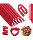 30 Flexible Foam Curlers & Steel Rat Tail Comb - No Heat Hair Styling for Long & Short Hair - Red Curling Iron Twist Set - Buy Online on GoSupps.com