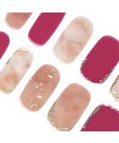 Danni & Toni Half-Hardened Gel Nail Films - Marble Veins Rosa Gold Foil | Self-Adhesive Nail Design Stickers | 28 Pack Nail Tickers for Stunning Manicures - Buy Online on GoSupps.com
